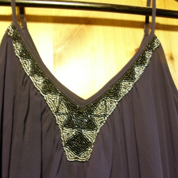 Beaded Neckline Loose Slip Dress - Picture 2 of 2